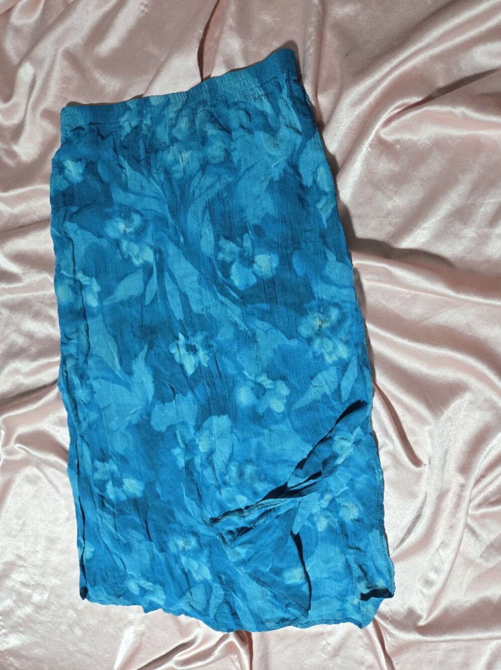 Blue Floral Midi Skirt